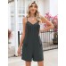 Rapbin Womens Summer Casual Sleeveless Rompers Spaghetti Strap Adjustable Loose Shorts Jumpsuit with Pockets