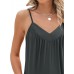 Rapbin Womens Summer Casual Sleeveless Rompers Spaghetti Strap Adjustable Loose Shorts Jumpsuit with Pockets