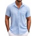 COOFANDY Mens Button Down Short Sleeve Shirt Casual Shirts Summer Beach Textured Shirts with Pocket