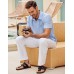 COOFANDY Mens Button Down Short Sleeve Shirt Casual Shirts Summer Beach Textured Shirts with Pocket