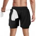 candyfouse Men's 2 in 1 Running Shorts, Quick Dry Workout Shorts with Liner, Athletic Shorts with Zip Pockets and Towel Loop
