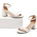 mysoft Women's Chunky Low Heels Open Toe Block Heeled Dress Ankle Strap Pump Wedding Sandals