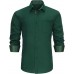 HISDERN Mens Business Dress Shirts Long Sleeve Casual Button Down Shirt Formal Inner Collar Contrast Shirt for Men Wedding