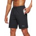 Pudolla Men's Workout Running Shorts Lightweight Gym Athletic Shorts for Men with Zipper Pockets