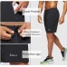 Pudolla Men's Workout Running Shorts Lightweight Gym Athletic Shorts for Men with Zipper Pockets