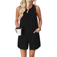 VUTRU Rompers for Women Summer Short Jumpsuits Casual Loose Fit Maternity Romper Comfy Cotton One Piece with Pockets