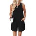 VUTRU Rompers for Women Summer Short Jumpsuits Casual Loose Fit Maternity Romper Comfy Cotton One Piece with Pockets