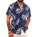 APTRO Men's Hawaiian Shirt Short Sleeve Tropical Vacation Button Down Beach Floral Palm Shirts