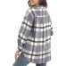 NIeyook Women's Casual Plaid Flannel Shacket Jacket Oversized Button Down Long Sleeve Fall Shirts Jacket Lapel Coats Tops