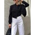 Lumister Women's Fashion Cropped Button Down Lightweight Cropped Bomber Jacket Varsity Shacket with Side Pockets