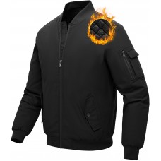 BGOWATU Men's Jacket Windproof Quilted Bomber Jackets Casual Fall Winter Warm Padded Coats Outwear