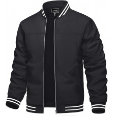 TACVASEN Men's Lightweight Jacket Casual Spring Fall Windbreaker Bomber Zip Up Coat With Pocket