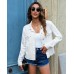 luvamia Denim Jacket for Women Distressed Jean Jackets Button Up Vintage Western Trucker Jacket Frayed Hem Pockets