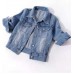 Unilexi Women's 3/4 Sleeve Colored Cropped Denim Jacket Light Wash Short Jean Jacket Trucker Coat