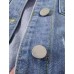 Unilexi Women's 3/4 Sleeve Colored Cropped Denim Jacket Light Wash Short Jean Jacket Trucker Coat