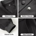 imbpceu Women Bomber Jacket Casual Long Sleeve Button Down Varsity Jackets with Pockets