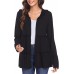 DEESHA Full Zip Up Hoodie for Women Pleated Tiered Ruffle Hooded Sweatshirts Jacket Coat Long Sleeve