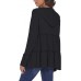 DEESHA Full Zip Up Hoodie for Women Pleated Tiered Ruffle Hooded Sweatshirts Jacket Coat Long Sleeve