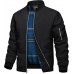 TACVASEN Men's Bomber Jacket Lightweight Windbreaker Plaid Lined Casual Fashion Spring Fall Windproof Zip Up Jacket for Men