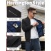 TACVASEN Men's Bomber Jacket Lightweight Windbreaker Plaid Lined Casual Fashion Spring Fall Windproof Zip Up Jacket for Men
