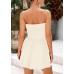 KIRUNDO Summer Rompers For Women 2025 Casual One Piece Strapless Tube Top Sleeveless Skort Short Jumpsuit Beach Vacation