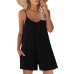 Womens Summer Casual Sleeveless Romper Loose Adjustable Spaghetti Strap Shorts Jumpsuits with Pockets 2025 Clothes