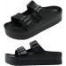 Womens Platform Sandals with Arch Support, Adjustable Buckle Beach Sandal Woman Comfort Lightweight Ultra Cushion EVA Slides