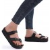 Women's Platform Sandals with Arch Support Comfortable Foam Slides Lightweight Thick Soles | Adjustable Buckle | Ultra Cushion