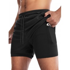 Aolesy Men's Gym Shorts with Liner - 5” Lightweight Running Shorts Mesh Workout Athletic Shorts with 5 Pockets