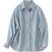 Women Denim Jacket Shacket Long Sleeve Oversize Boyfriend Jean Jacket Shirt