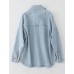 Women Denim Jacket Shacket Long Sleeve Oversize Boyfriend Jean Jacket Shirt