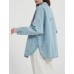 Women Denim Jacket Shacket Long Sleeve Oversize Boyfriend Jean Jacket Shirt