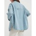 Women Denim Jacket Shacket Long Sleeve Oversize Boyfriend Jean Jacket Shirt