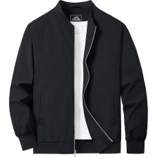 MAGCOMSEN Men's Bomber Jacket Lightweight Casual Zip Up Windbreaker Spring Fall Golf Coat with Pockets