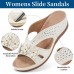 Ecetana Sandals for Women Wedge Shoes: Slip On Dressy Summer Comfortable Slides Sandals Lightweight Memory Foam Platform Shoes