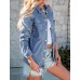 luvamia Denim Jackets for Women Trendy Long Sleeve Jean Jacket Casual Button Down Western Flat Pocket Shacket