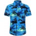 SheLucki Hawaiian Shirt for Men, Unisex Summer Beach Casual Short Sleeve Button Down Shirts, Printed Palmshadow Clothing