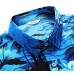 SheLucki Hawaiian Shirt for Men, Unisex Summer Beach Casual Short Sleeve Button Down Shirts, Printed Palmshadow Clothing