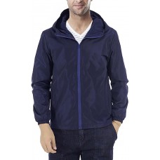 Mens Windbreaker Jackets Lightweight Hooded Zippered Jackets for Men Hiking Cycling Sportswear