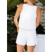 Dokotoo Womens Summer Jumpsuits 2025 Casual Ruffle Chiffon Sleeveless Rompers