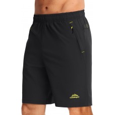 TACVASEN Men's Running Athletic Shorts 9 Quick Dry Workout Gym Shorts Lightweight Summer Shorts 3 Zipper Pockets