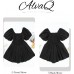 AlvaQ Women's Rompers Cute Puff Sleeve Elastic Summer Square Neck Casual Spring Mini Short Romper Jumpsuits