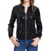 KANCY KOLE Womens Sequin Jacket with Pockets Casual Long Sleeve Front Zip Party Bomber Blazer S-2XL