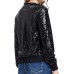 KANCY KOLE Womens Sequin Jacket with Pockets Casual Long Sleeve Front Zip Party Bomber Blazer S-2XL