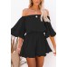 Fixmatti Women Boho Summer Romper Casual Floral Print Off Shoulder Strapless Shorts Jumpsuits