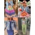 Omoone Women's Ripped Puff Sleeve Denim Crop Top Long-Sleeve Cropped Jean Jacket