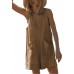Yeokou Women's Casual Rompers Stretchy Onesie Summer Sleeveless Shorts Jumpsuits with Pockets