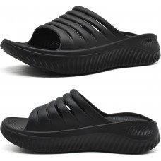 KuaiLu Womens Recovery Sandals With Comfortable Plantar Fasciitis Support,Ladies Orthotic Open Toe Sport Slides Thick Cushion Reduces Stress on Feet,Joints & Back Post-Exercise