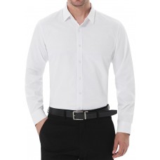 SIR7 Men's Slim Fit Stretch Dress Shirt Solid Color Microelastic Long Sleeve Casual Soft Business Button Up Shirts
