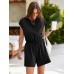 Glamaker Women's Summer Casual Shorts Romper Open Back Sleeveless Workout One Piece Jumpsuits With Pockets